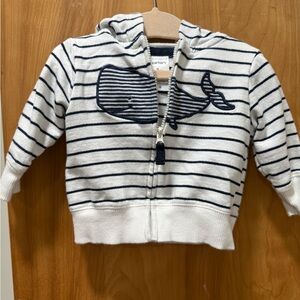 Carter's Navy Striped Whale Hoodie